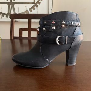 Black ankle booties.